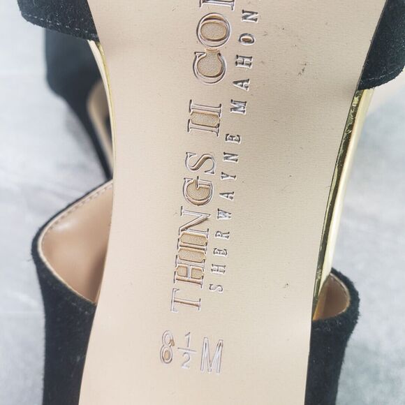 THINGS II COME Cut Out Ankle Boots 8.5 Jelyn Suede Pointed Shooties Booties - Picture 8 of 12